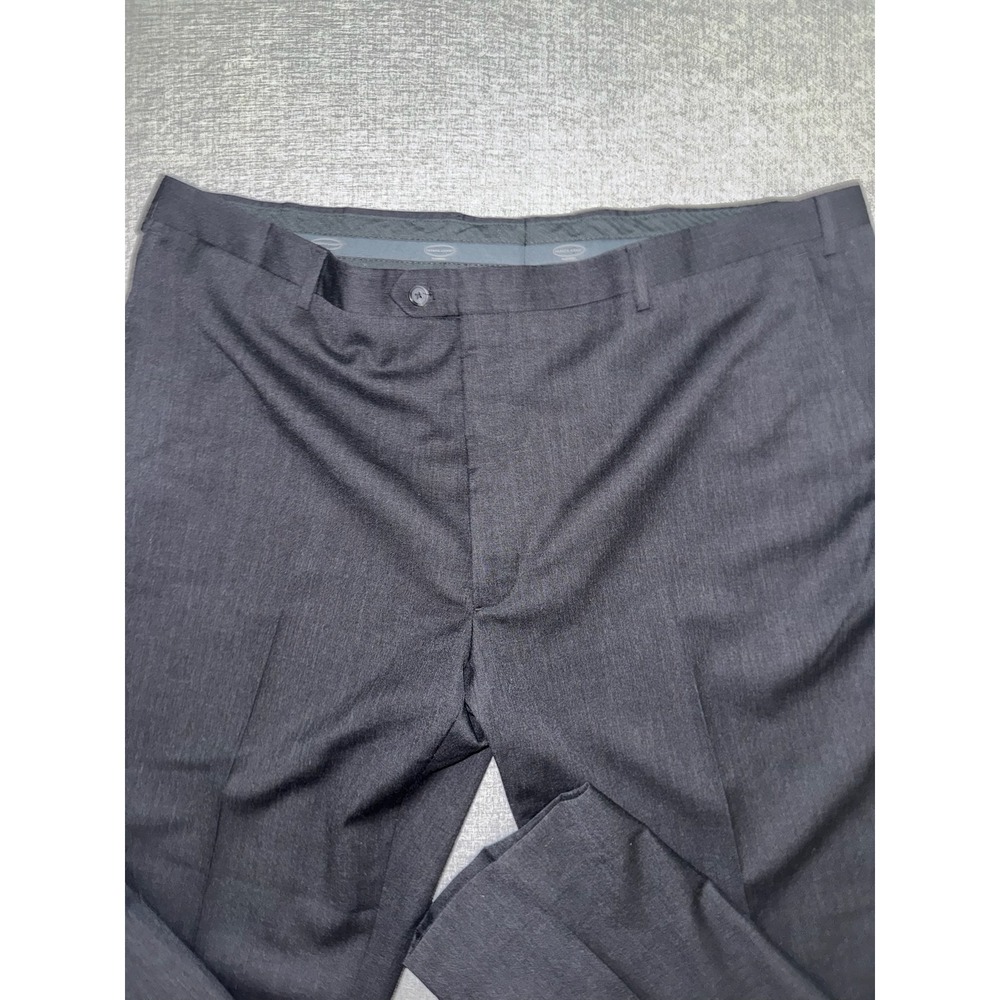 Pronto Uomo 46W 32L Dress Suit Pants Charcoal Gray 100% Wool Platinum 46x32